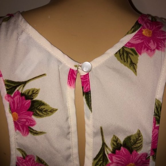 O’Neill pink flower peplum tank top - Picture 3 of 6